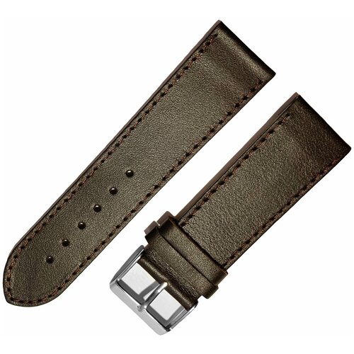 фото Ремешок 2402-01-1-2 classic коричневый тонкий кожаный ремень для наручных часов из натуральной кожи 24 мм гладкий матовый ardi