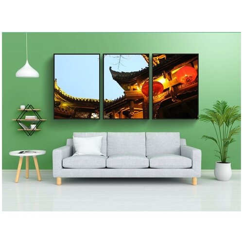 фото Набор модулных постеров для интерьера "чэнду, ночная точка зрения, здание" 60x90 см. в тубусе, без рамки lotsprints