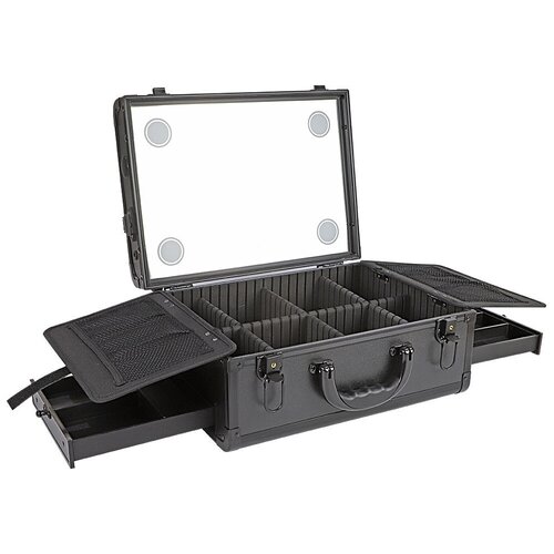 OKIRO / Мобильная студия визажиста без ножек LC 022 черный / чемодан визажиста бьюти бар гримерный стол аквагрим студия