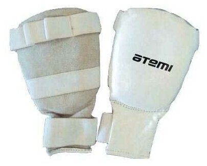 Перчатки для карате, кожа, цвет белый, Atemi Pkp-453 размер L