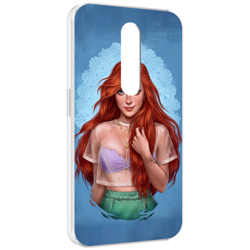 Чехол MyPads девушка-в-голубом-фоне женский для Motorola Moto X Force (XT1585 / XT1581) задняя-панель-накладка-бампер