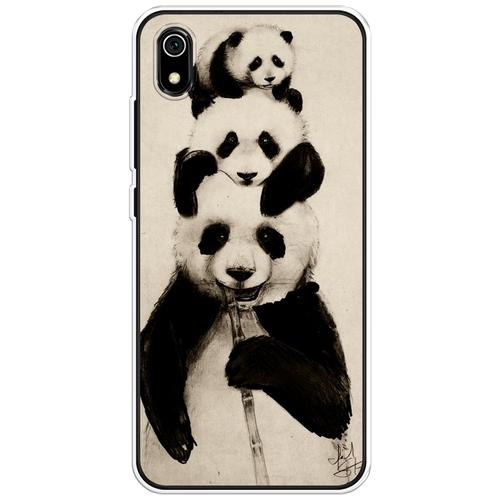 Силиконовый чехол на Xiaomi Redmi 7A / Сяоми Редми 7А Семейство панды