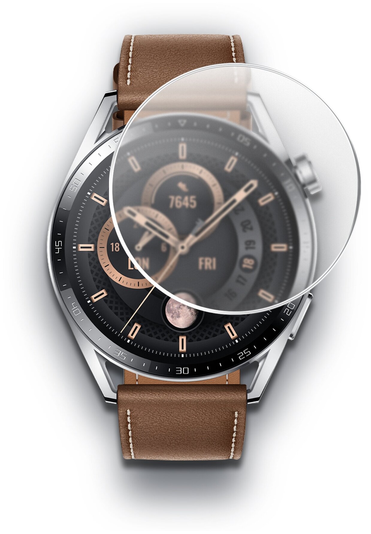 Гидрогелевая защитная пленка на Huawei Watch GT 3 46mm (Хуавей вотч ДжиТи 3 46мм) на часы Матовая силиконовая клеевая основа полноклеевая 2  Brozo