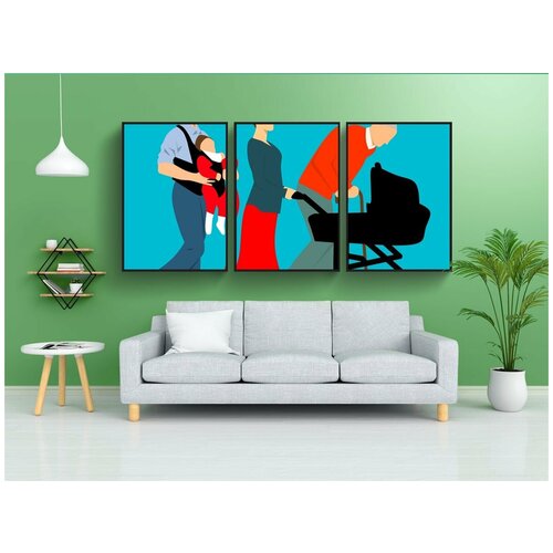 фото Набор модулных постеров для интерьера "семья, отец, мама" 60x90 см. в тубусе, без рамки lotsprints