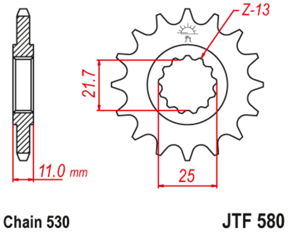 Звезда ведущая , с демпфером, JT 580.16RB