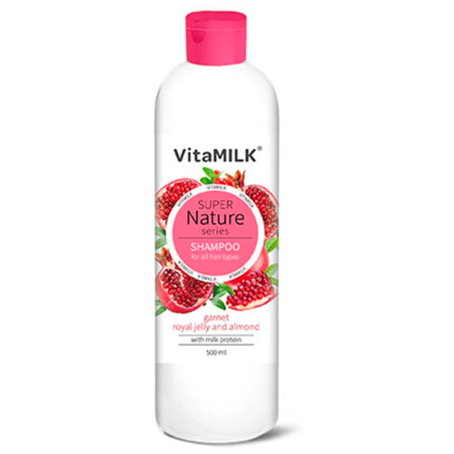 Шампунь для волос VITAMILK Super Nature (гранат, маточное молочко и миндаль), 500 мл