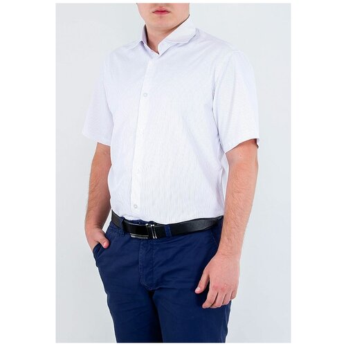 фото Рубашка мужская короткий рукав casino c171/0/130/1, прямой силуэт / сlassic fit, цвет белый, рост 174-184, размер ворота 39