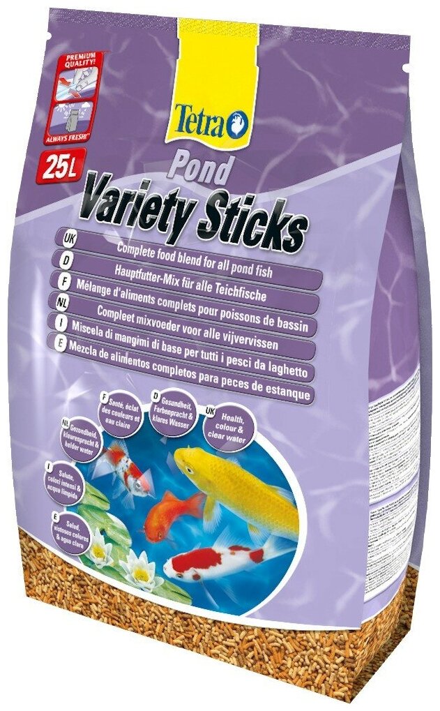 Tetra Pond Variety Sticks корм для прудовых рыб (3 вида палочек), 25 л - фотография № 1