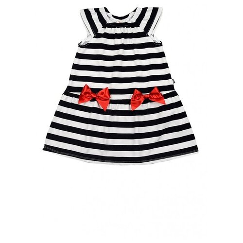 Платье для девочек Mini Maxi, модель 4387, цвет белый/черный, размер 122