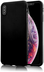 Фото Ультратонкий матовый чехол для смартфона Apple iPhone X и iPhone XS / Защитный силиконовый чехол для Эпл Айфон Икс и Айфон Икс Эс Rosin (Черный)