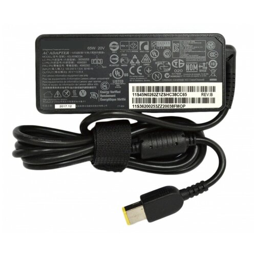 фото Блок питания для ноутбука lenovo ideapad u530 touch 20v 3.25a прямоугольный oem