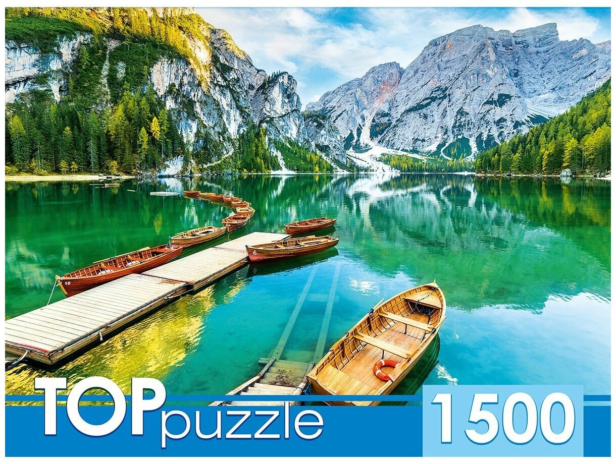 Пазлы Рыжий кот Toppuzzle, 1500 деталей, Италия, Закат на озере Брайес (ГИТП1500-4845)