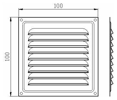 Решетка вентиляционная металлическая 100х100 хром комплект 2 шт - фотография № 4