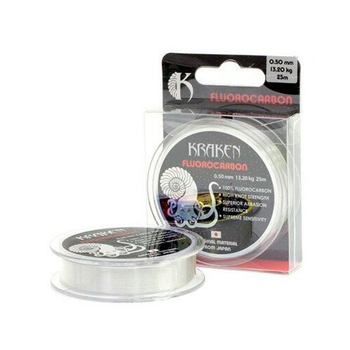 фото Леска kraken fluorocarbon 0.40 25м