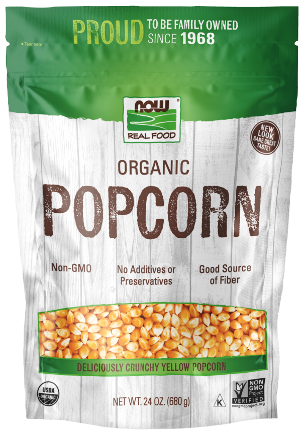 Попкорн NOW Organic Popcorn в зернах, 680.4 г