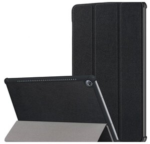 Чехол-обложка MyPads для Huawei MediaPad M5 10.8/ M5 10.8 Pro тонкий умный кожаный для пластиковой основе с трансформацией в подставку черный