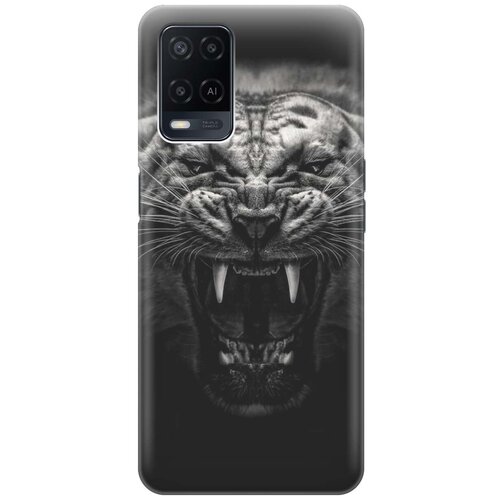 фото Ультратонкий силиконовый чехол-накладка для oppo a54 с принтом "оскал тигра" gosso