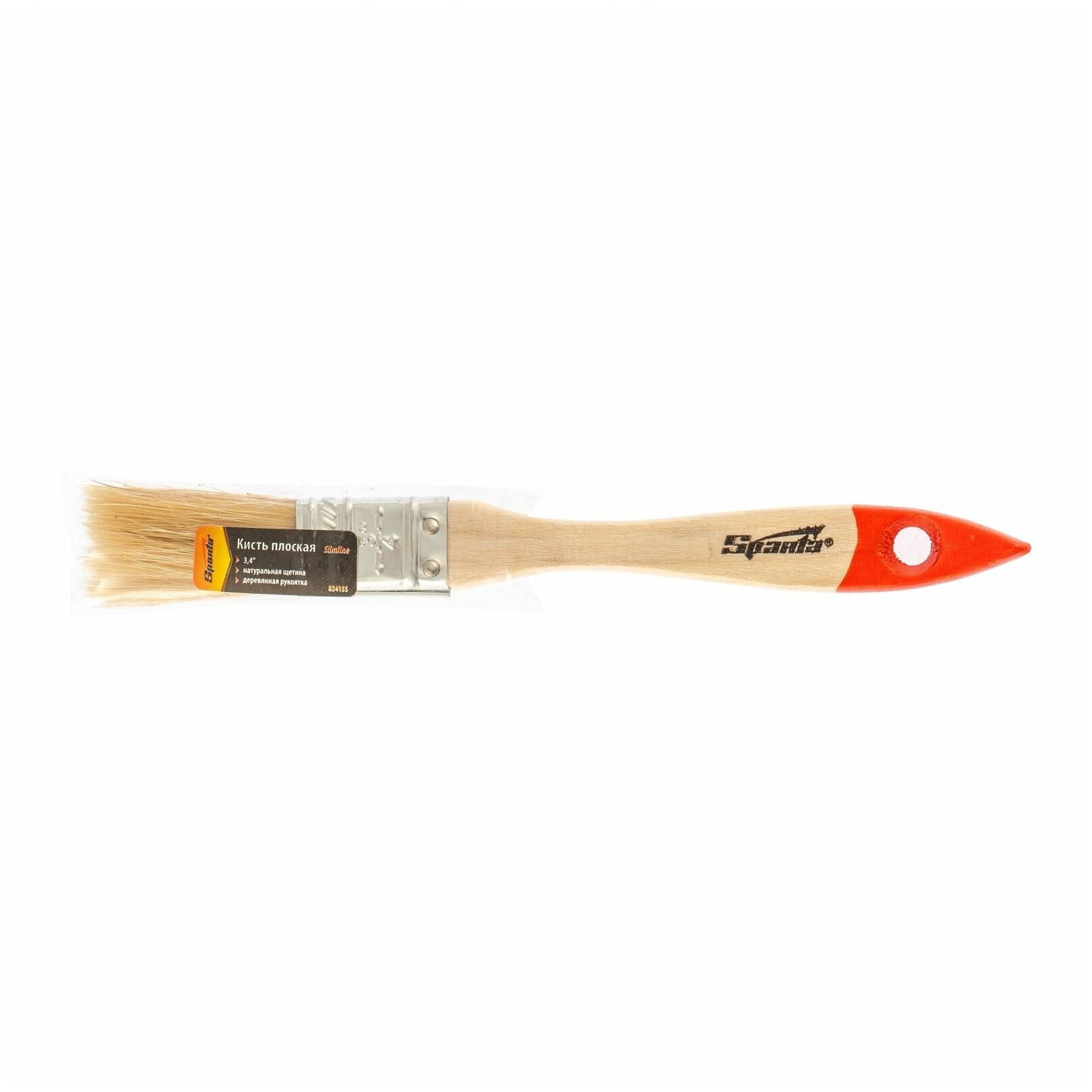 Кисть плоская Sparta Slimline 3/4" 20 натуральная щетина деревянная ручка 824155