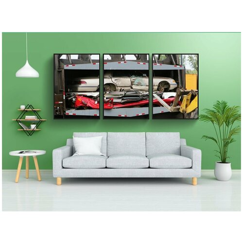 фото Набор модулных постеров для интерьера "лом пресс, металлолома, мусорная пресса" 60x90 см. в тубусе, без рамки lotsprints