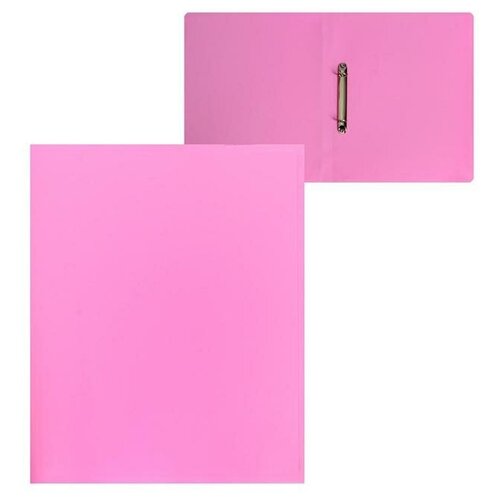 Папка на 2 кольцах А4, Calligrata, 18 мм, 500 мкм, розовая папка уголок а4 0 18 мм пластик тонированный цвет розовый неоновый klerk 212842 20 шт