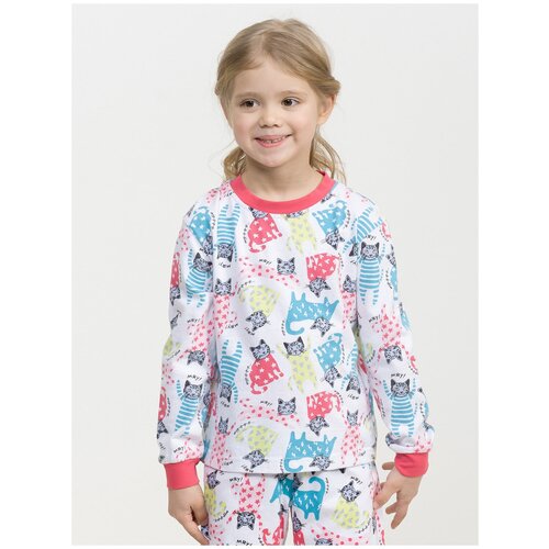 фото Пижама: джемпер и брюки pelican wfajp3276u для девочек, цвет белый, размер 5