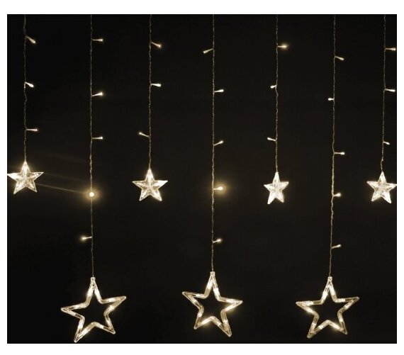 Электрогирлянда-занавес комнатная "Звезды" 3х1 м 138 LED мультицветная 220 V золотая сказка 591339