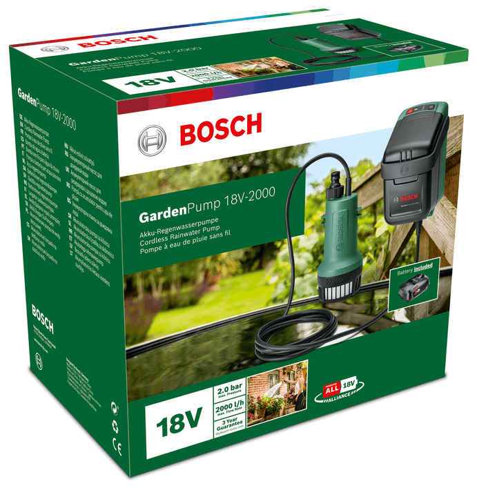 Садовый аккумуляторный насос Bosch GardenPump 18V-2000 06008C4202 - фотография № 4