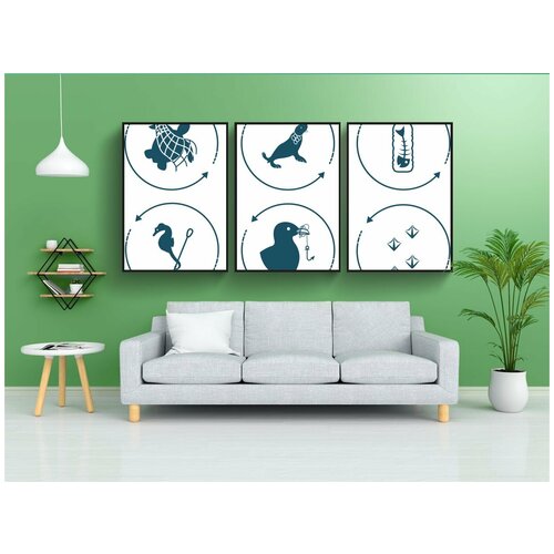 фото Набор модулных постеров для интерьера "мусор, пластмассы, загрязнение" 60x90 см. в тубусе, без рамки lotsprints