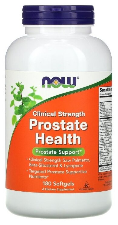 Капсулы NOW Prostate Health, 470 г, 180 шт.