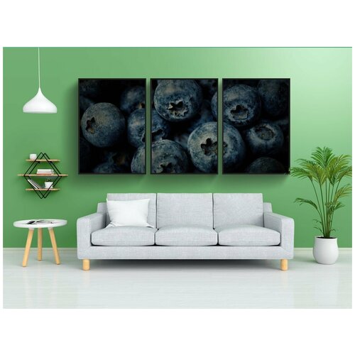 фото Набор модулных постеров для интерьера "черника, ягоды, синий фрукты" 60x90 см. в тубусе, без рамки lotsprints