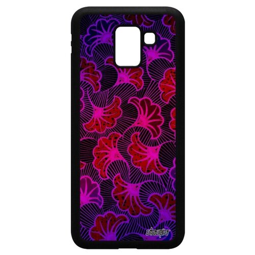 фото Ударопрочный чехол на смартфон // galaxy j6 2018 // "африканский принт" дизайн фантазия, utaupia, фиолетовый