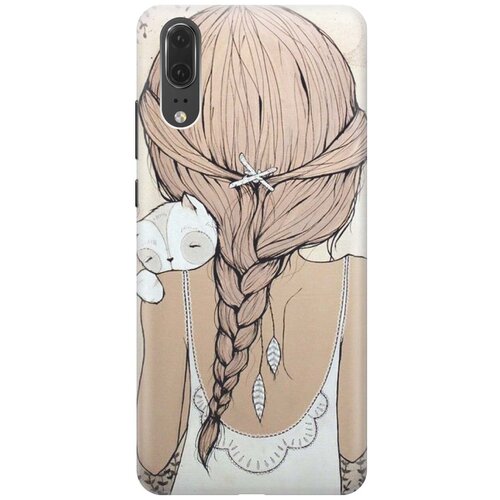 фото Re:pa накладка transparent для huawei p20 с принтом "девочка в обнимку с котом"