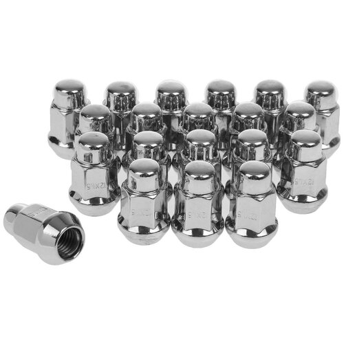 Колесные Гайки М12х1,5 высота 35мм Хромированное покрытие, Конус, Ключ 17, 20 шт. упаковке