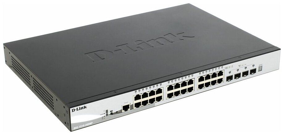 Коммутатор D-Link DGS-1510-28XMP/A1A Управляемый стекируемый коммутатор SmartPro с 24 портами 10/100/1000Base-T с поддержкой РоЕ и 4 портами 10G Base-X SFP+, {3} (413780) (DGS-1510-28XMP/A1A)