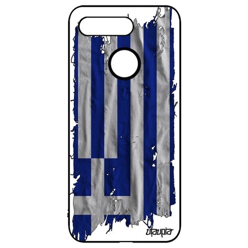 фото Красивый чехол на телефон // honor v20 / view 20 // "флаг греции на ткани" стиль государственный, utaupia, белый