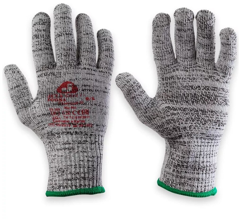 Перчатки для защиты от порезов cамурай JC051-С01 Jeta Safety из полиэтиленовых нитей (5 класс), серые, размер 9/L/1 пара - фотография № 2
