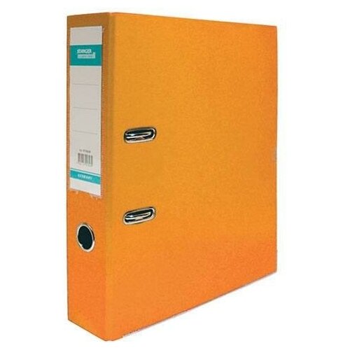 Папка с арочным механизмом Stanger (75мм, А4, картон/двухстороннее покрытие пвх) оранжевая  - купить со скидкой
