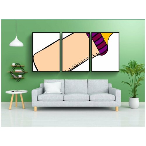 фото Набор модулных постеров для интерьера "детка, бутылка, розовый" 60x90 см. в тубусе, без рамки lotsprints