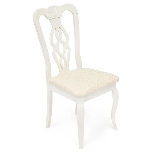 фото Стул aphrodite гевея ivory white кремовый с рисунком tetchair