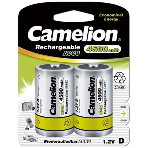 Аккумулятор бытовой Camelion R20 D BL2 NI-CD 4500mAh