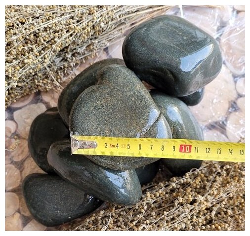 Камни для бани Диабаз шлифованный 4-8 см упаковка 15 кг - фотография № 1