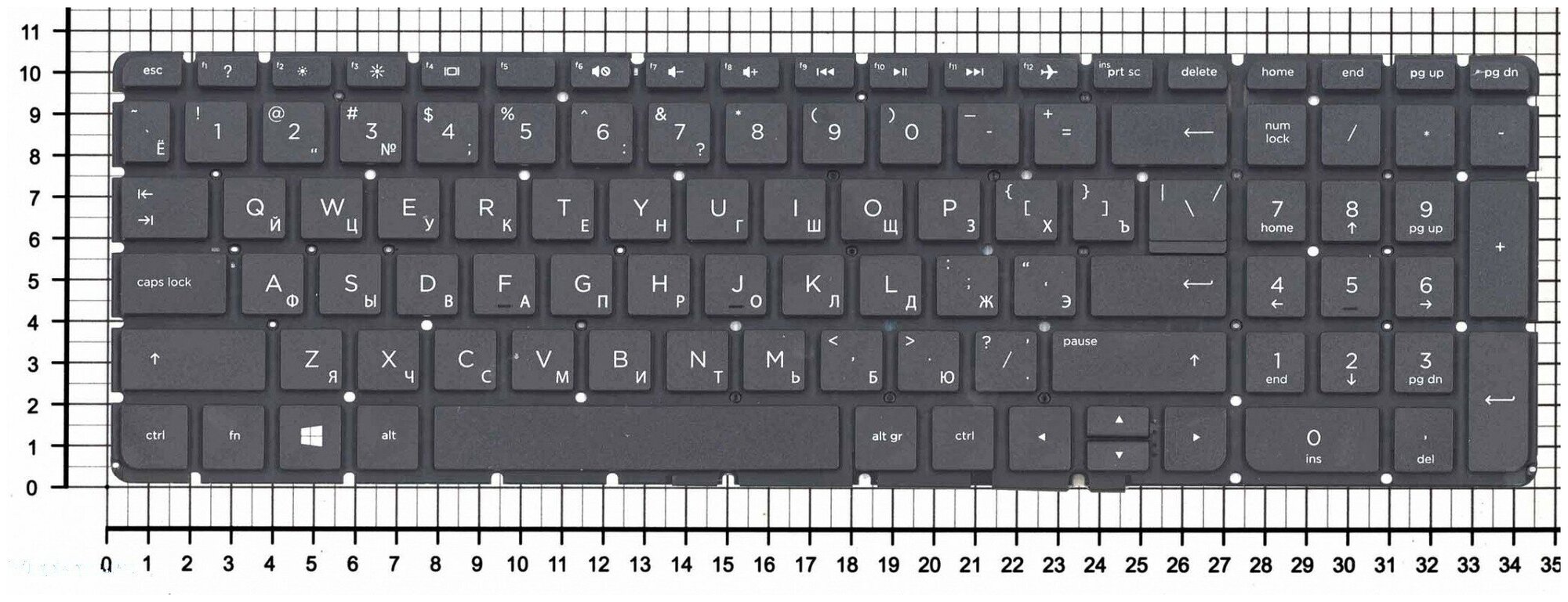 Клавиатура для ноутбука HP pk131em2a08 черная без рамки