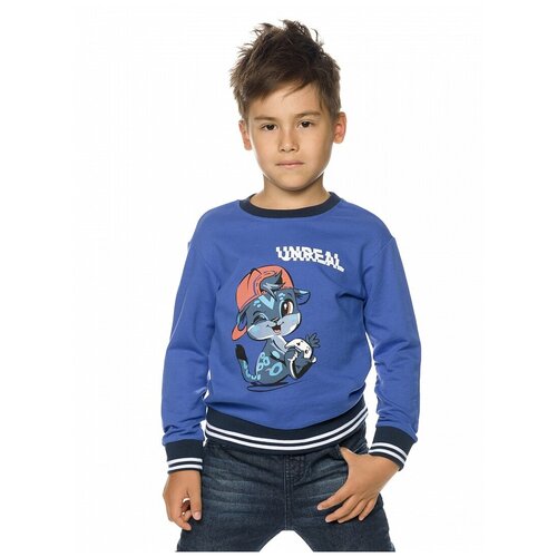 фото Толстовка д/мал pelican bfn3193/синий(41) р.5 рост 104-110