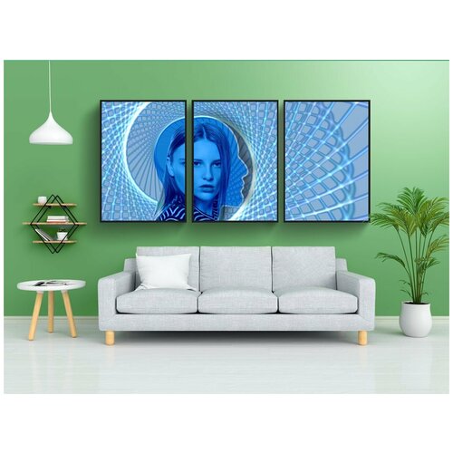 фото Набор модулных постеров для интерьера "спираль, женщина, человек" 60x90 см. в тубусе, без рамки lotsprints