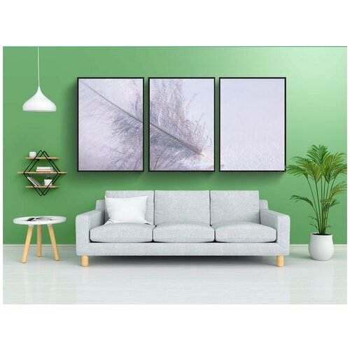 фото Набор модулных постеров для интерьера "весна, гусиное перо, птичье перо" 60x90 см. в тубусе, без рамки lotsprints