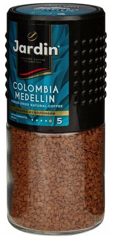 Кофе растворимый JARDIN (Жардин) "Colombia Medellin", комплект 5 шт., сублимированный, 95 г, стеклянная банка, 0627-14 - фотография № 3