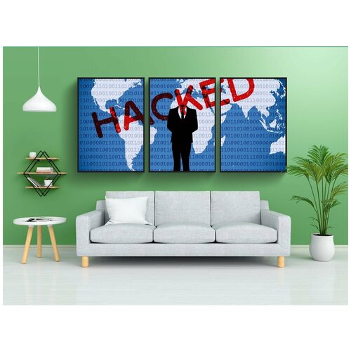 фото Набор модулных постеров для интерьера "взлом, безопасность, защита" 60x90 см. в тубусе, без рамки lotsprints