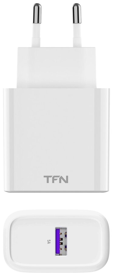 Сетевое зарядное устройство TFN Rapid, USB, 5A, белый - фото №2