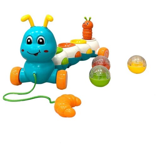 Каталка-игрушка everflo Chenille (HS0424284), голубой детская каталка everflo tractor ес 913 blue