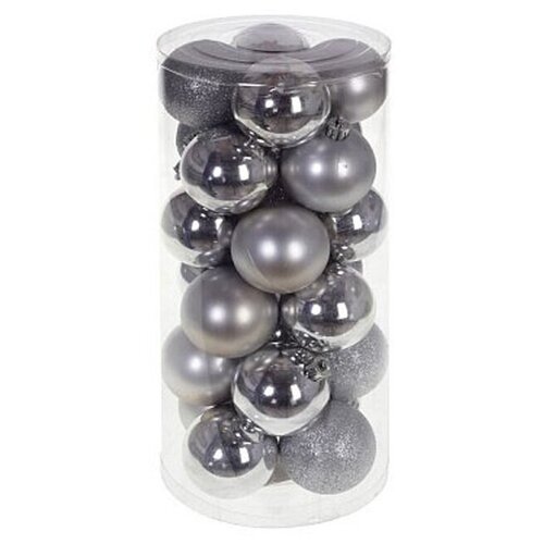 фото Remecoclub декор набор шаров "снежок серебрянный"24 штук, д. 6 см ремеко